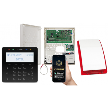 ZESTAW ALARMOWY SATEL INTEGRA 64 + INT-KSG2R-B + OPU-3P + AWT682 + 17Ah + INT-GSM LTE + SYRENA SP-4001R